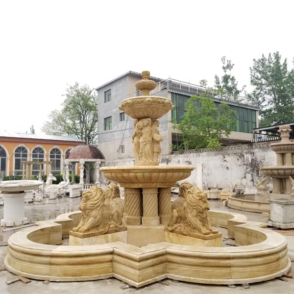 Large Outdoor Marble Stone Pool Garden Water Fount Manufacturers Outdoor Stone Fountains Yard