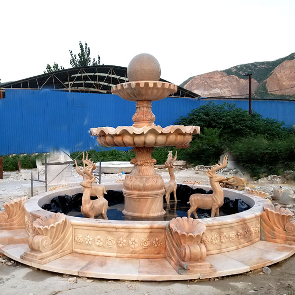Large Estate Fountains Fabrication Buddha White Marble Fountain Yard
