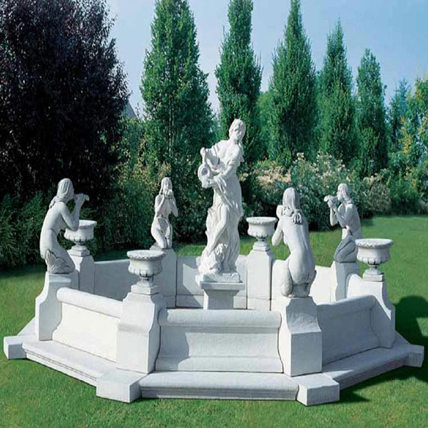 Angel Water Pool Fountain Small marble angel carving fountain