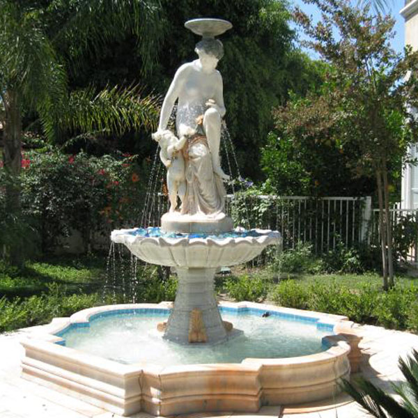 Stone Angel Garden Fountain well polished natural wholesale hand carved angel water fountain outdoor