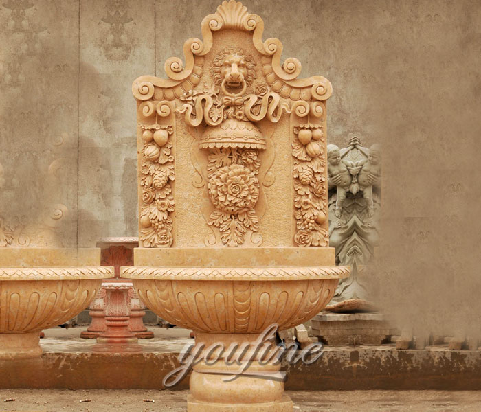 Indoor garden design lion wall water features with floral decor to buy