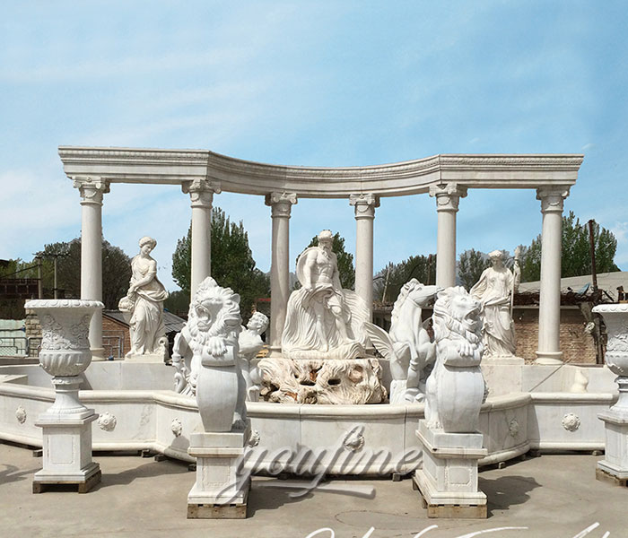 MOK-139 outdoor luxury white marble Trevi statuary water features on discount