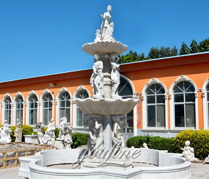 Outside yard large tiered water features with women figures to buy