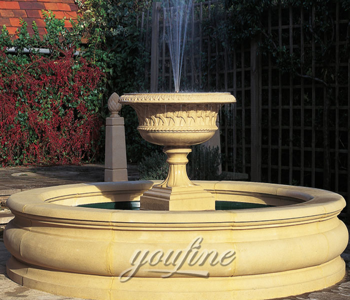 Outdoor natural stone flower pot yard water features for sale