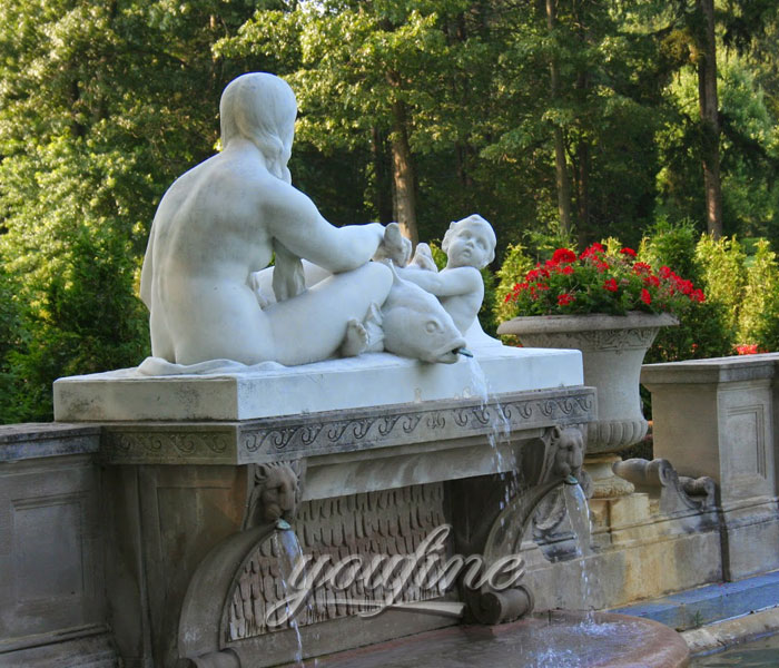 Large outdoor woman sitting on bench water features for garden