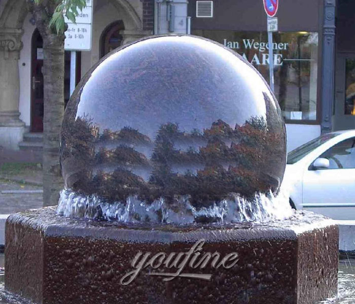 Buying outdoor casting red granite stone floating ball fountain design
