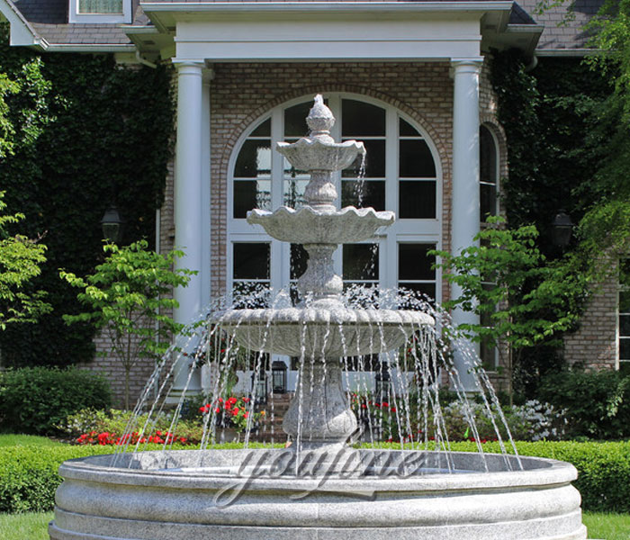 Outdoor large tiered natural marble water features for garden