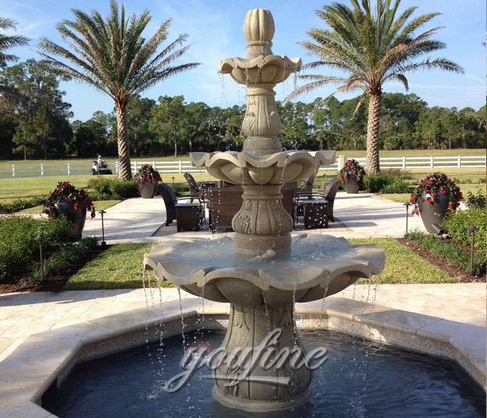 Outdoor tiered water fountains and waterfalls for garden