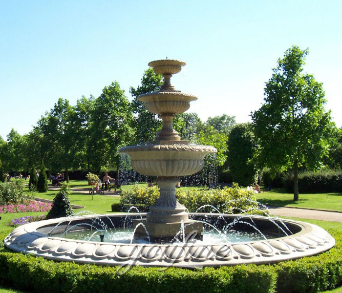 Make an outdoor large antique stone marble hotel water tiered fountain for sale
