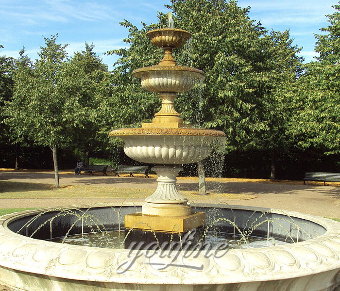 Hot selling outdoor large antique 3 tiers marble water features for garden decor
