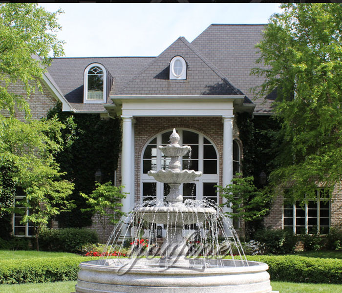 Outdoor garden decorated stone three tiers water features for sale